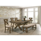 Chaise de salle à manger tapissée en tissu et bois (lot de 2)
