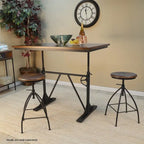 Table ajustable en orme et noir - Marron