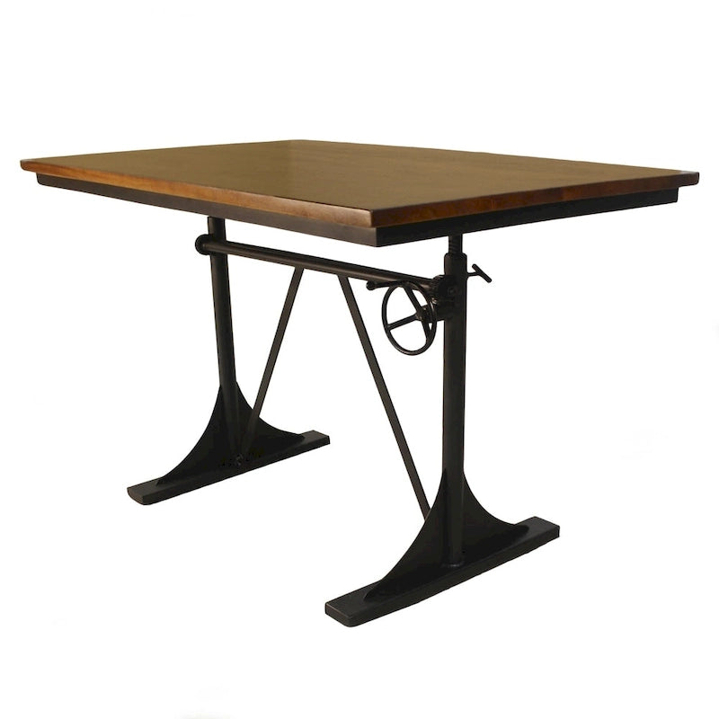Table ajustable en orme et noir - Marron