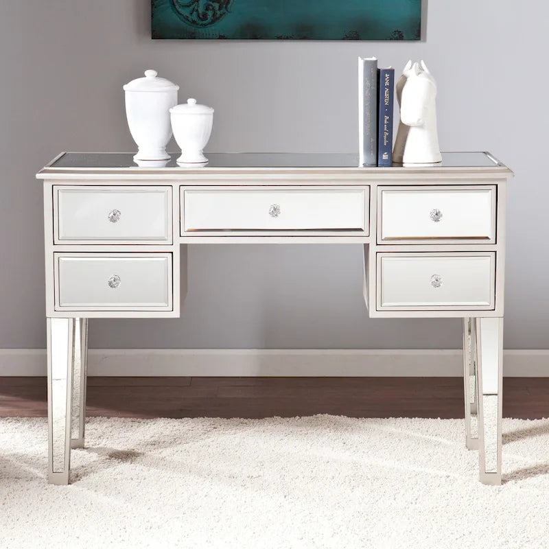  Olivia Contemporary Mirrored Glass Console Table