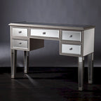Console en verre effet miroir avec 5 tiroirs