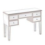 Console en verre effet miroir avec 5 tiroirs