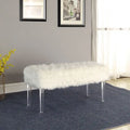 Banc de rangement touffeté en fausse fourrure avec pieds en acrylique