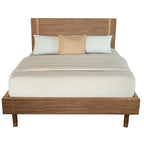 Lit plateforme en bois couleur sable (beige)