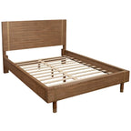 Lit plateforme en bois couleur sable (beige)