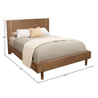 Lit plateforme en bois couleur sable (beige)