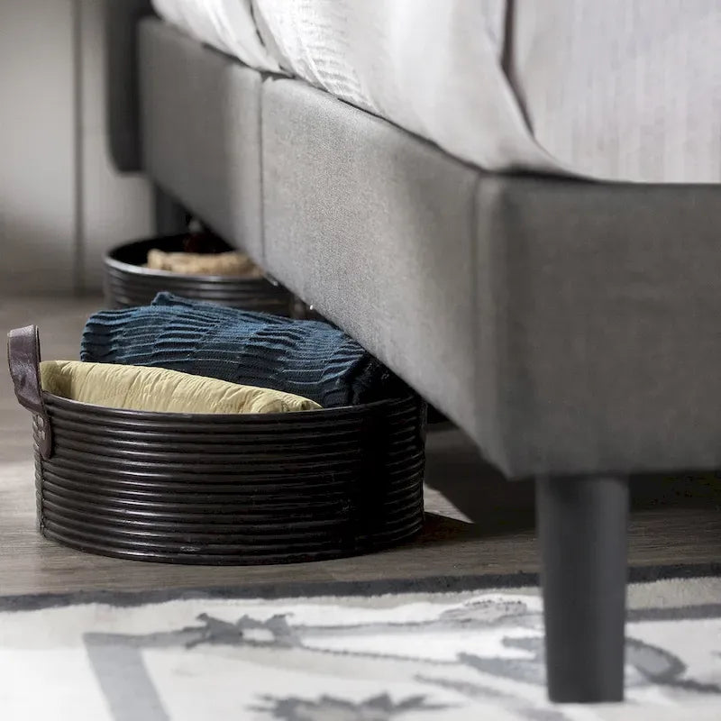 Cadre de lit plateforme King Size avec tête de lit rembourrée