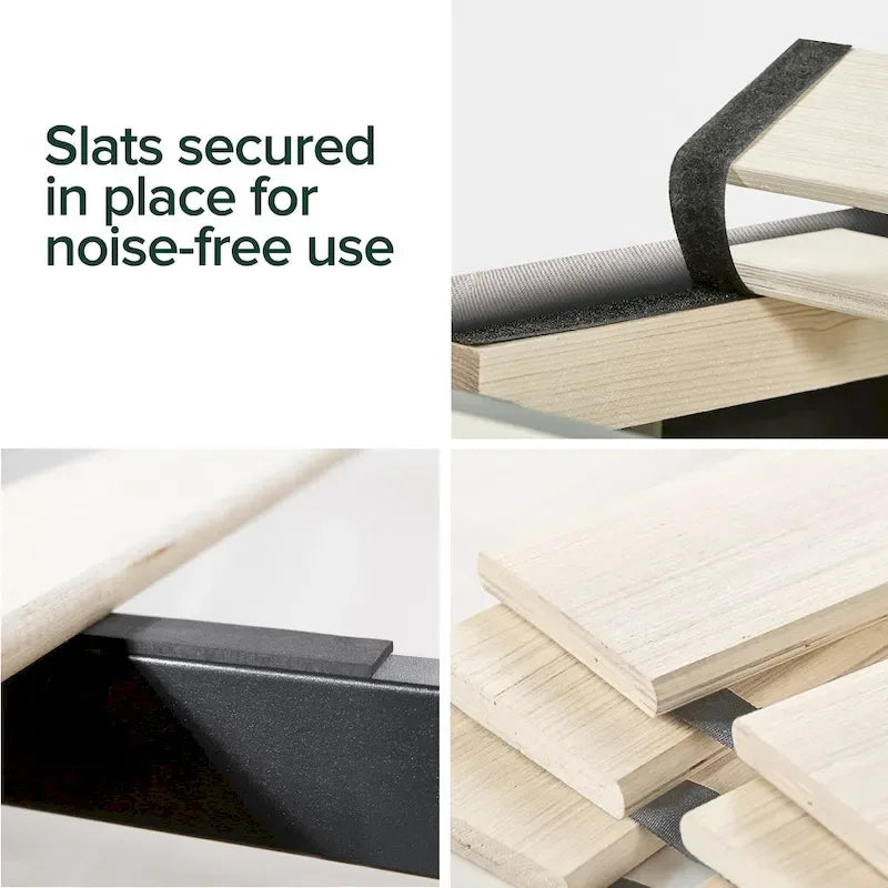Cadre de lit plateforme King Size avec tête de lit rembourrée