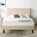 Priage by Beige Upholstered Button Tufted Platform Bed - King