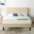 Priage by Beige Upholstered Button Tufted Platform Bed - King