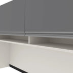Bureau en L avec huche et caisson de rangement