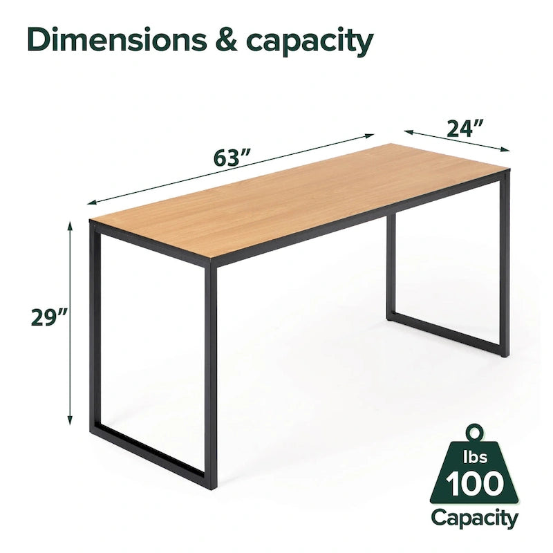 Bureau à cadre métallique de 63 pouces