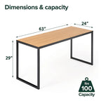 Bureau à cadre métallique de 63 pouces
