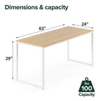 Bureau à cadre métallique de 63 pouces