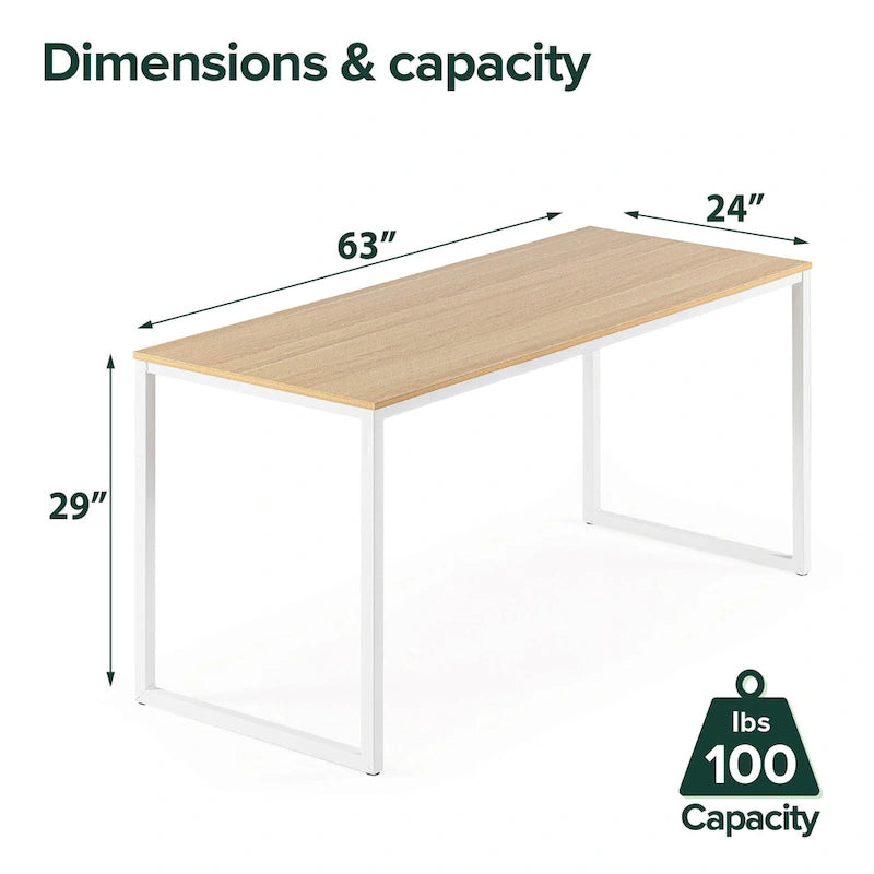Bureau à cadre métallique de 63 pouces