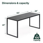Bureau à cadre métallique de 63 pouces