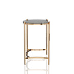 Bureau en verre de 112 cm avec cadre en acier doré