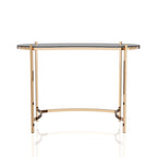 Bureau en verre de 112 cm avec cadre en acier doré