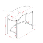Bureau en verre de 112 cm avec cadre en acier doré