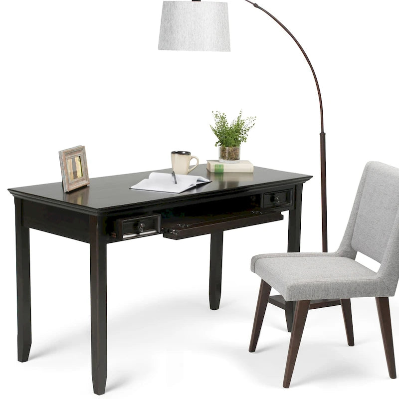 Bureau de style transitionnel de 54 pouces de large en brun hickory
