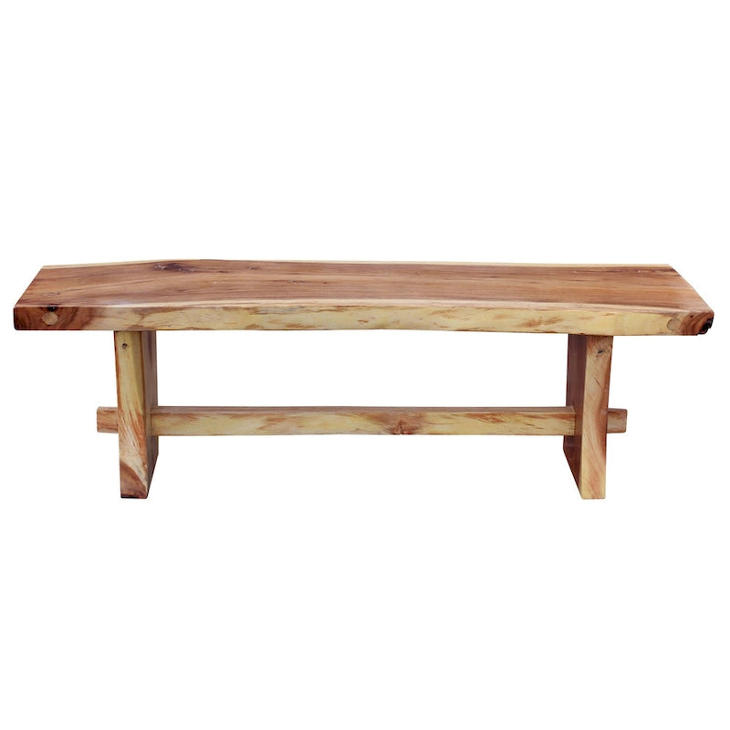 Banc sans dossier en bois de suar massif – 69 pouces