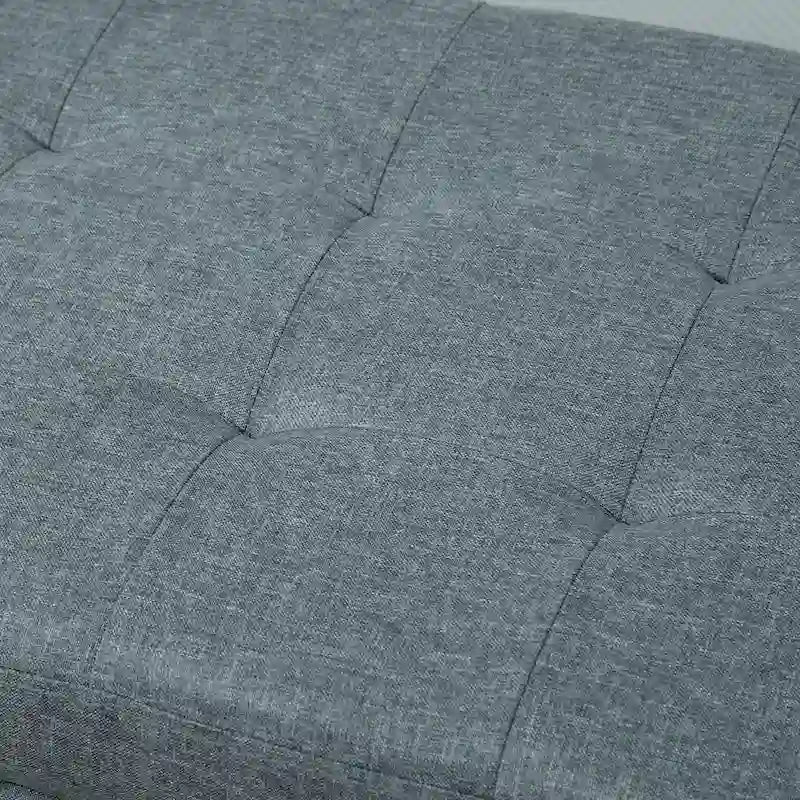 Banc Ottoman de Rangement Capitonnée en Tissu de 51 Pouces