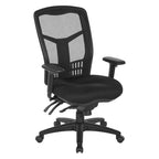 Chaise de bureau fixe respirante noire