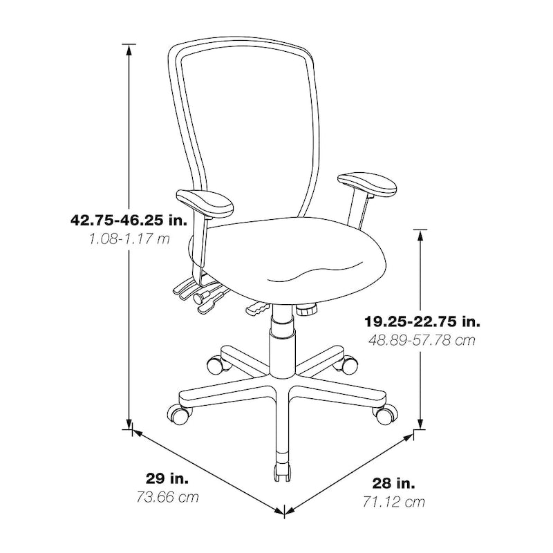 Chaise de bureau fixe respirante noire