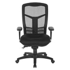 Chaise de bureau fixe respirante noire