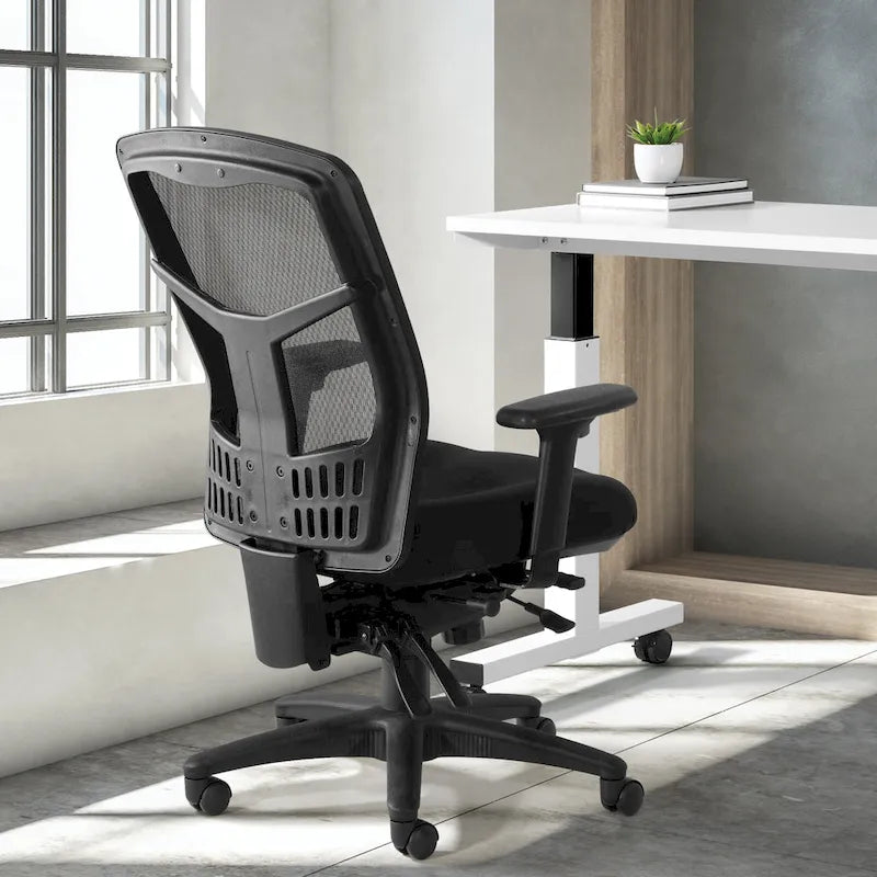 Chaise de bureau fixe respirante noire