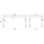 Table de salle à manger rectangulaire - Crème