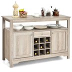 Desserte de salle à manger/buffet avec rangement à vin, style transitionnel - 115,5 x 40,5 x 80 cm (L x l x H)