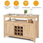 Desserte de salle à manger/buffet avec rangement à vin, style transitionnel - 115,5 x 40,5 x 80 cm (L x l x H)