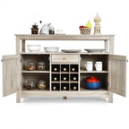 Desserte de salle à manger/buffet avec rangement à vin, style transitionnel - 115,5 x 40,5 x 80 cm (L x l x H)