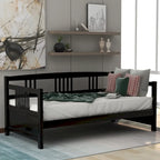 Lit de repos simple en bois massif avec espace de rangement