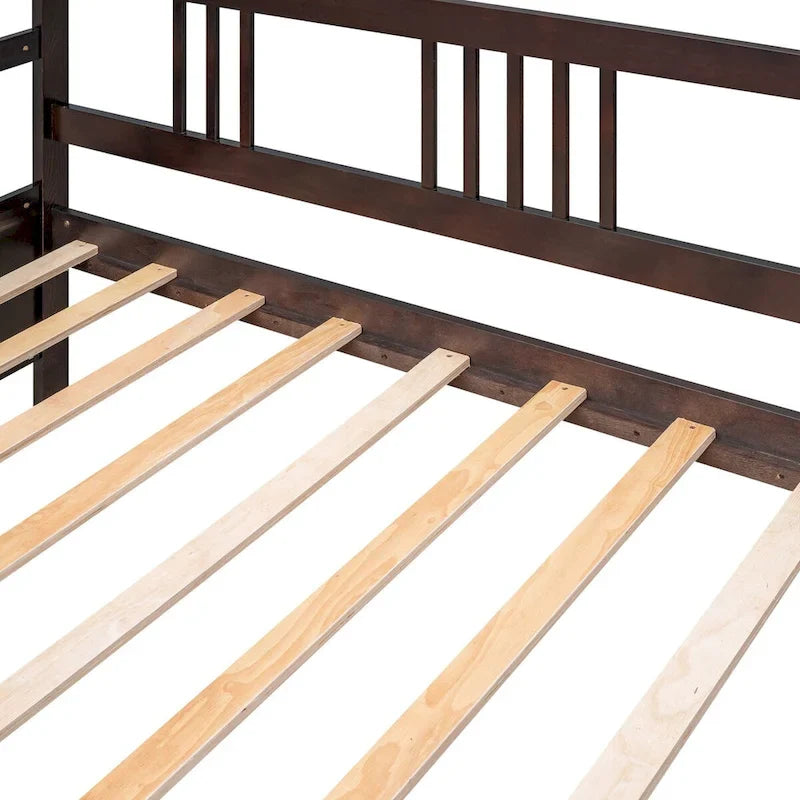 Lit de repos simple en bois massif avec espace de rangement