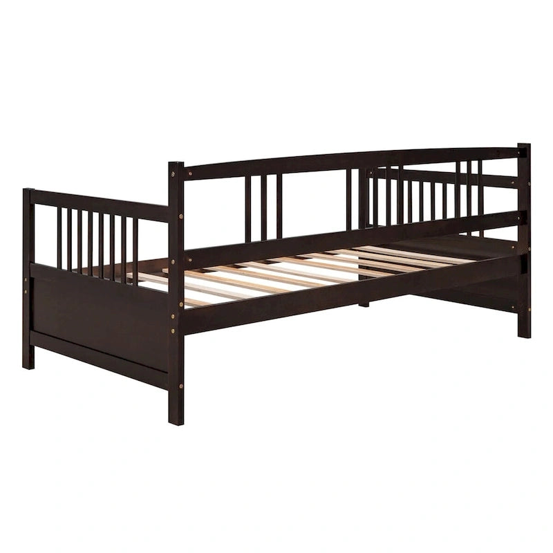 Lit de repos simple en bois massif avec espace de rangement