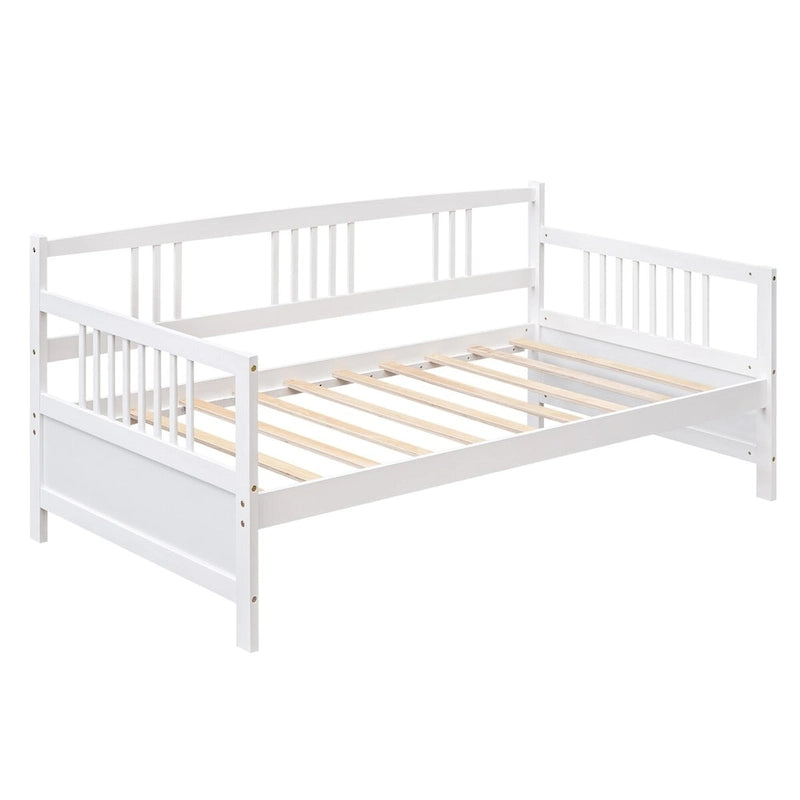 Lit de repos simple en bois massif avec espace de rangement