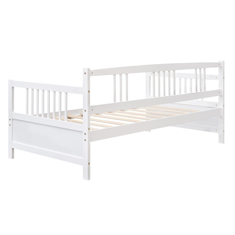 Lit de repos simple en bois massif avec espace de rangement