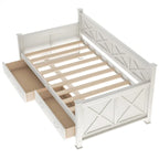 Lit de repos double en bois de style moderne et rustique décontracté