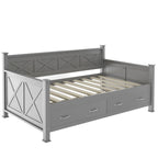 Lit de repos double en bois de style moderne et rustique décontracté