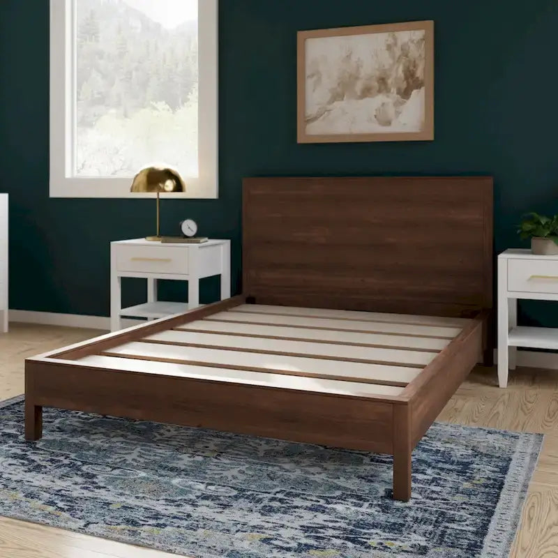  Renner Wood Platform Bed with Headboard