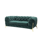  Sheila Transitional Emerald Green Fabric Loveseat