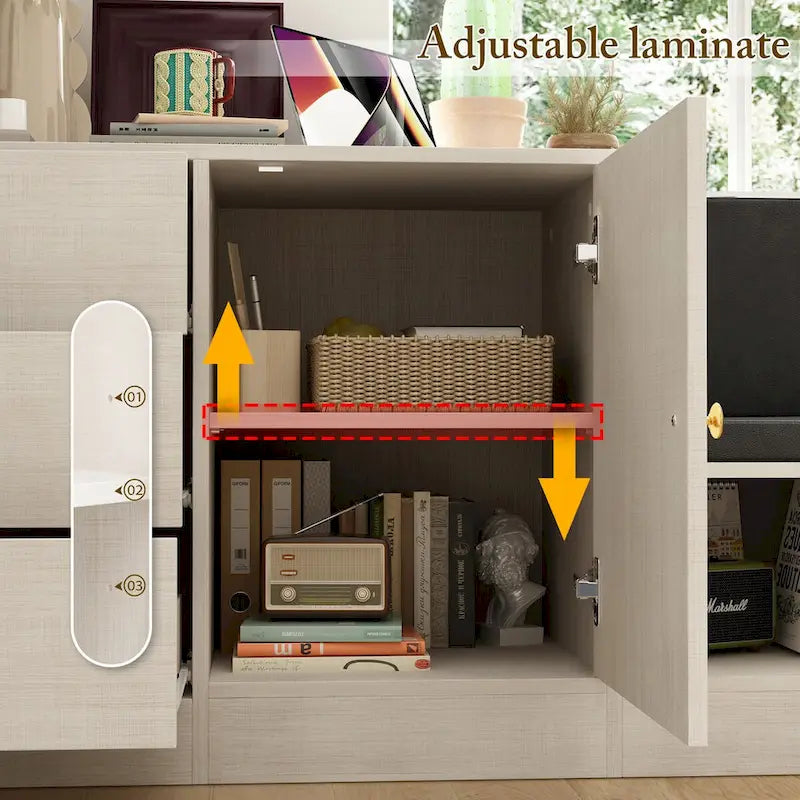 Banc de rangement pour chaussures avec siège rembourré et étagères réglables