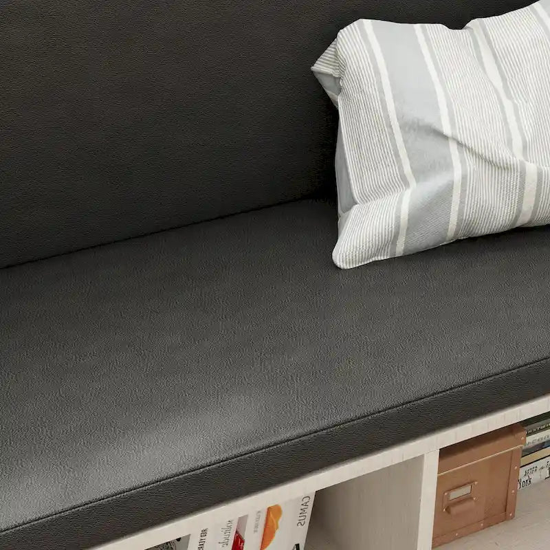Banc de rangement pour chaussures avec siège rembourré et étagères réglables