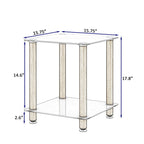 Table d'appoint à 2 niveaux avec étagère de rangement