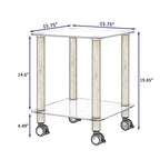 Table d'appoint à 2 niveaux avec étagère de rangement