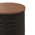 Tables gigognes rondes avec couvercles en bois amovibles, lot de 2