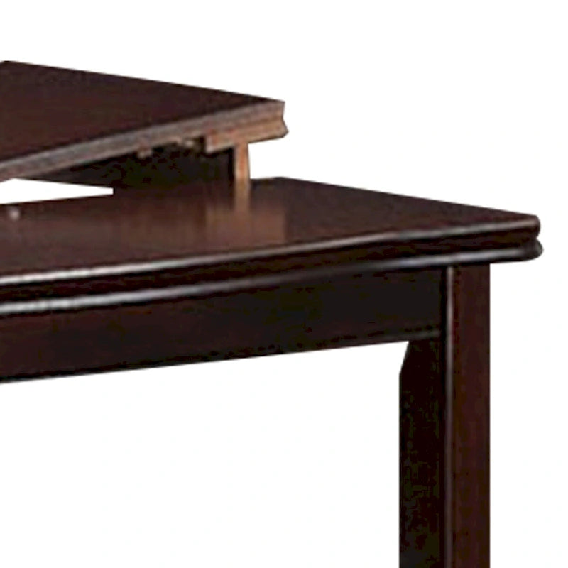 Table de salle à manger haute extensible de 52 pouces avec 2 rallonges papillon, bois brun
