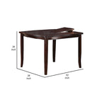 Table de salle à manger haute extensible de 52 pouces avec 2 rallonges papillon, bois brun